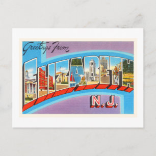Elizabeth New Jersey NJ Vintage Travel Postcard- Postcard