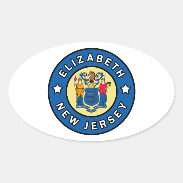 Elizabeth New Jersey Oval Sticker (Front)