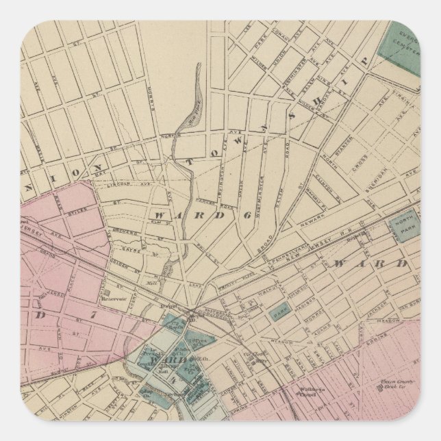 Elizabeth, NJ Square Sticker (Front)
