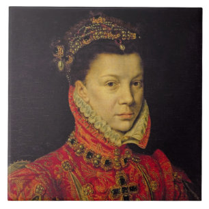 Elizabeth of Valois (1545-68) 1570 (oil on canvas) Ceramic Tile
