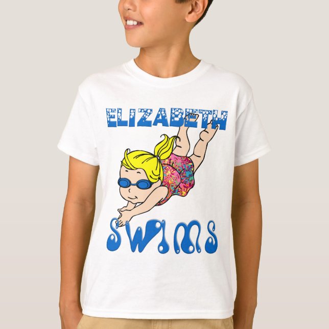 Elizabeth Swims T-Shirt (Front)