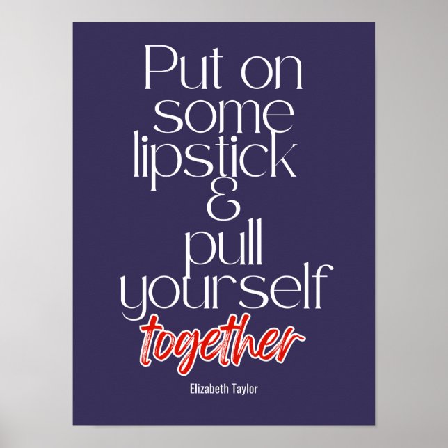 Elizabeth Taylor Inspirational Motivational Quotes Poster (Front)