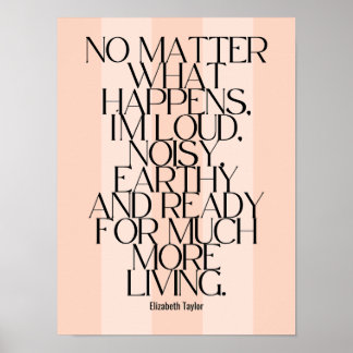 Elizabeth Taylor Inspirational Motivational Quotes Poster