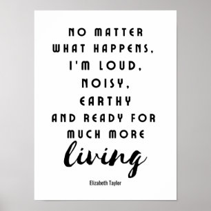 Elizabeth Taylor Inspirational Motivational Quotes Poster