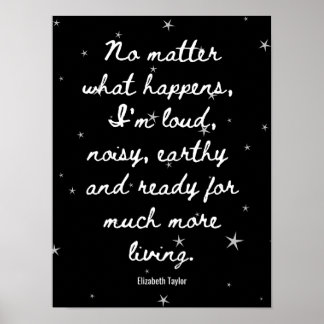 Elizabeth Taylor Inspirational Motivational Quotes Poster