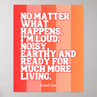 Elizabeth Taylor Inspirational Motivational Quotes Poster