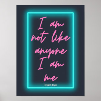 Elizabeth Taylor Self Love Inspirational Quote Poster