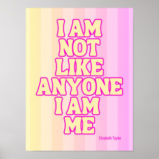 Elizabeth Taylor Self Love Inspirational Quote Poster