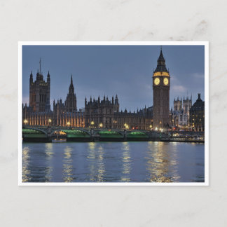 Elizabeth Tower and Westminster Bridge London UK Postcard