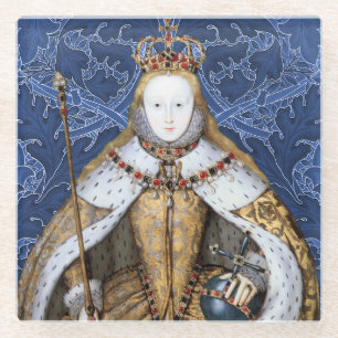 Elizabeth Tudor, Queen of England Glass Coaster