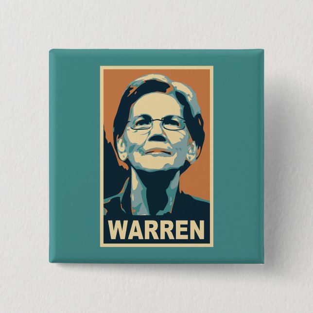 Elizabeth Warren 15 Cm Square Badge (Front)