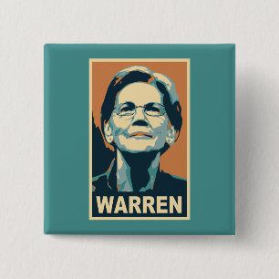 Elizabeth Warren 15 Cm Square Badge