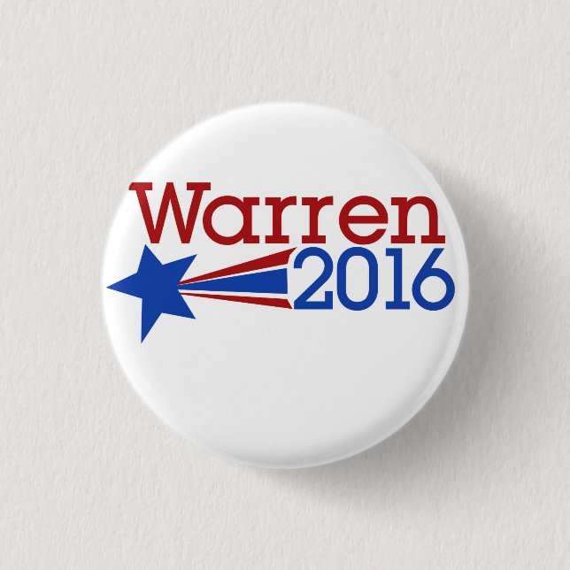 Elizabeth warren 2016 3 cm round badge (Front)