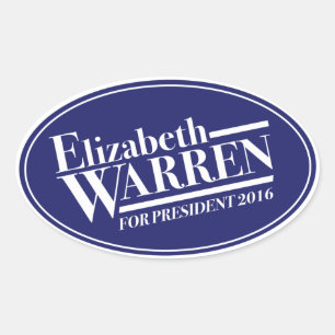 Elizabeth Warren for President 2016 oval sticker