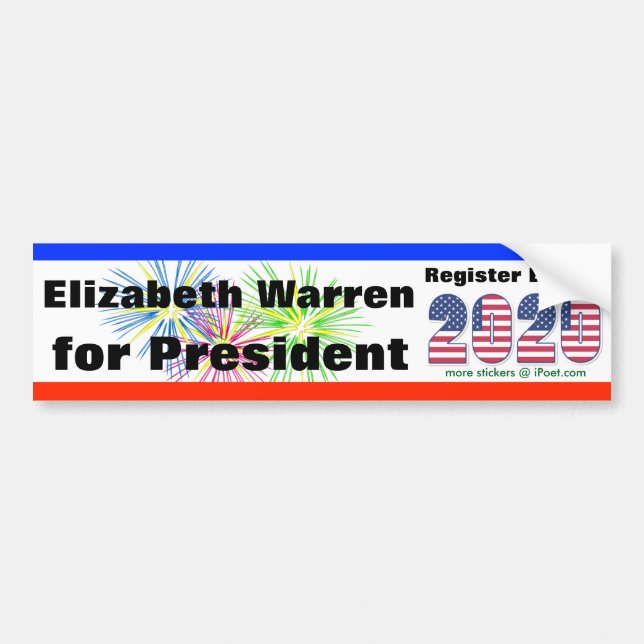 ELIZABETH WARREN FOR PRESIDENT 2020  - BUMPER STICKER (Front)
