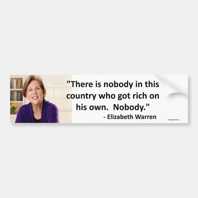 Elizabeth Warren - nobody Bumper Sticker (Front)