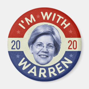 Elizabeth Warren President 2020 Democrat Pic Retro Magnet