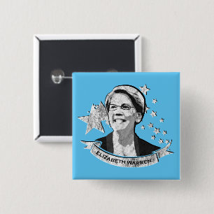 Elizabeth Warren Star Banner 15 Cm Square Badge