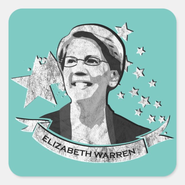 Elizabeth Warren Star Banner Square Sticker (Front)