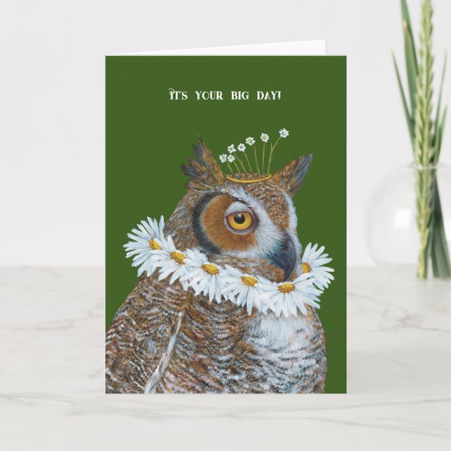 Elizabethan Owl big day card (Front)