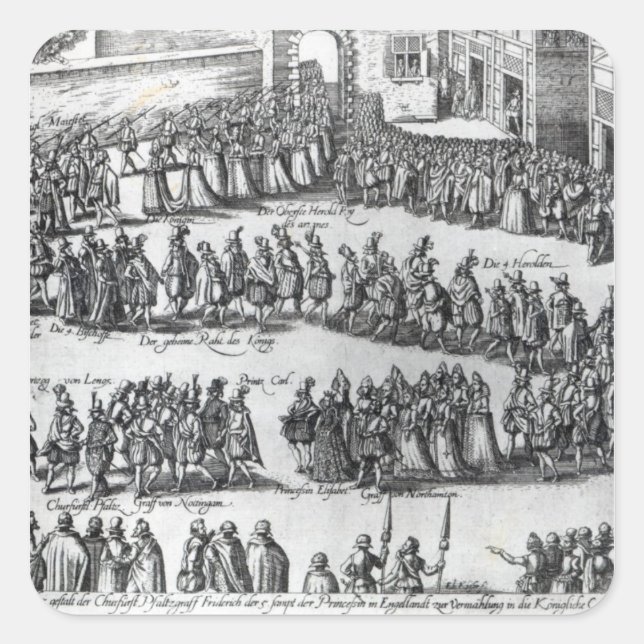 Elizabethan Procession Square Sticker (Front)