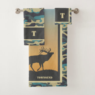Elk and Camo Bath Towel Set