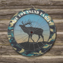 Elk and Camo Blue Dart Board