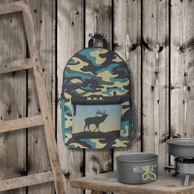 Elk and Camo Printed Backpack (Creator Uploaded)