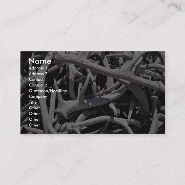 Elk antlers, Central Square, Jackson, Wyoming, U.S Business Card (Front)