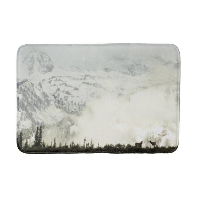 Elk at Grand Teton National Park Photography Bath Mat (Front)
