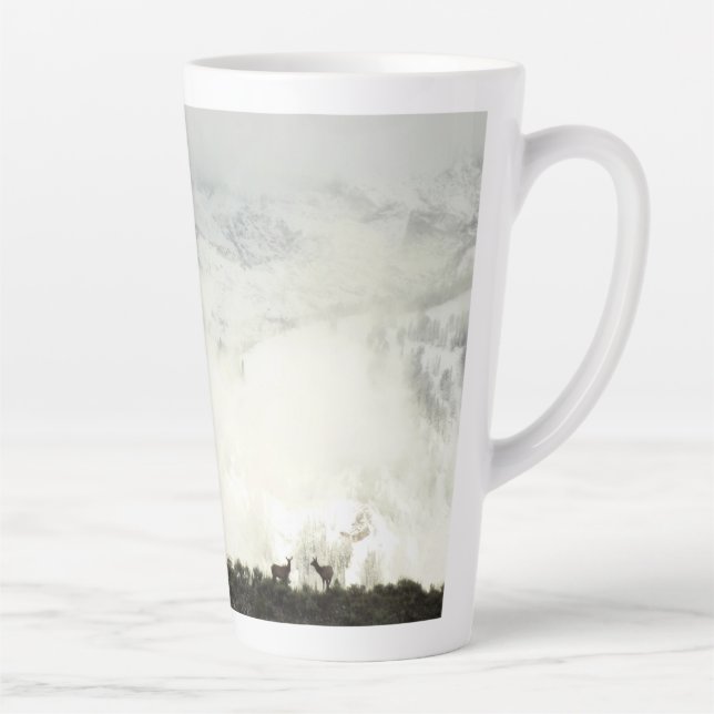 Elk at Grand Teton National Park Photography Latte Mug (Right)