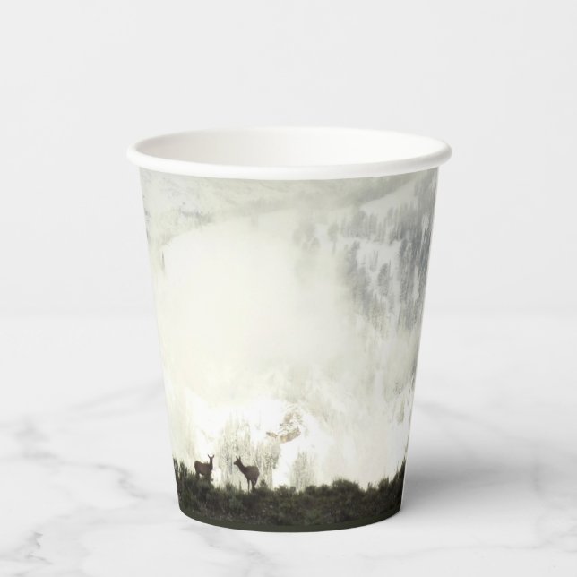 Elk at Grand Teton National Park Photography Paper Cups (Back)