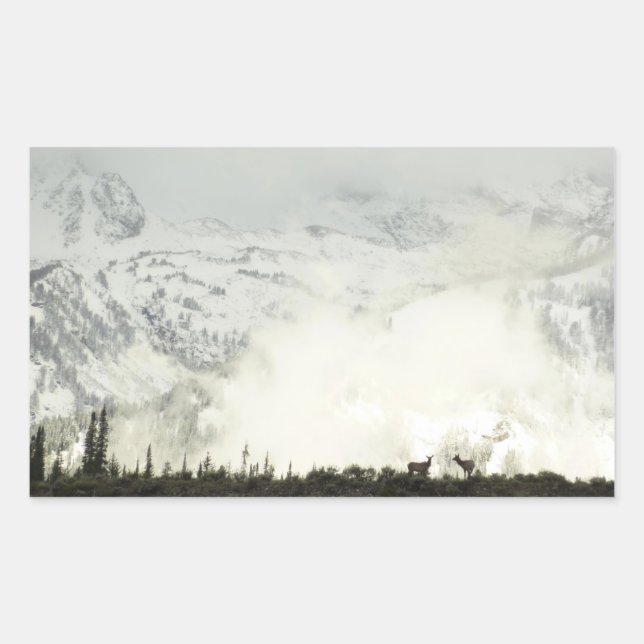 Elk at Grand Teton National Park Photography Rectangular Sticker (Front)