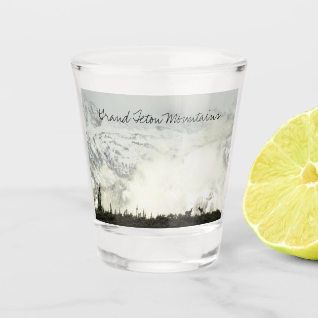 Elk at Grand Teton National Park Photography Shot Glass (Front)