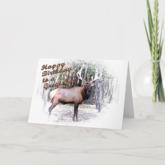 Elk birthday-customise card (Front)