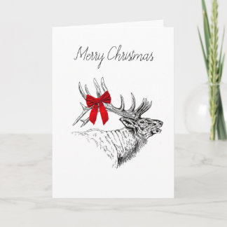 Elk Bow Christmas Card - Blank