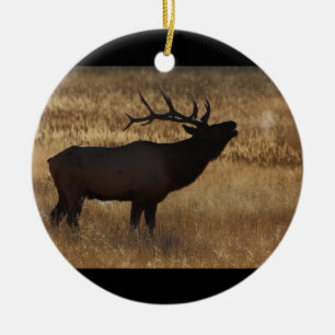 elk bugle and steam ceramic tree decoration