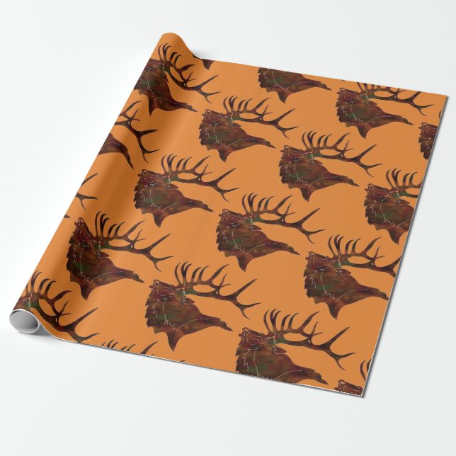 "Elk Bugle" Wrapping Paper (Unrolled)