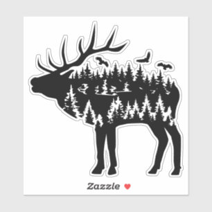 Elk Custom-Cut Vinyl Sticker.