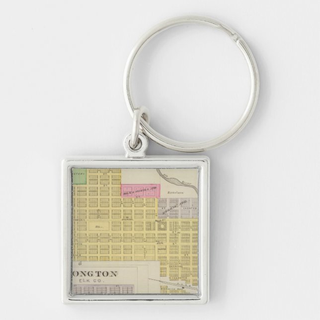 Elk Falls, Longton, Oak Valley, Kansas Key Ring (Front)