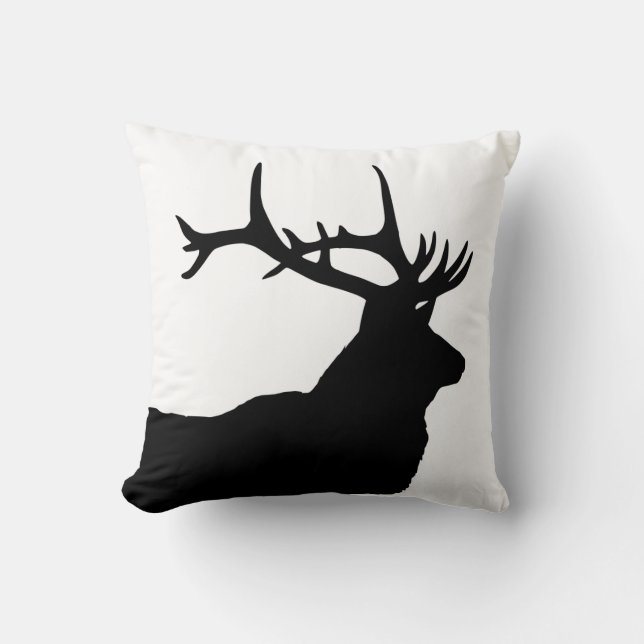 Elk Head Silhouette Cushion (Front)