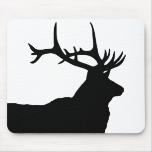Elk Head Silhouette Mouse Pad