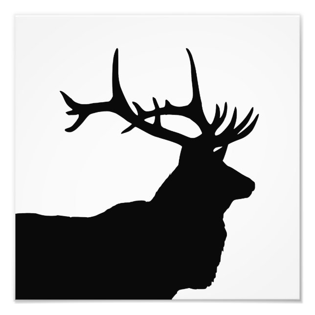 Elk Head Silhouette Photo Print (Front)
