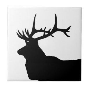 Elk Head Silhouette Tile