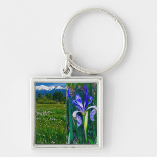 Elk Horn and Iris Key Chain