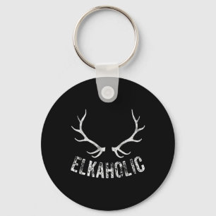 Elk Hunter Hunting Funny Elkaholic Key Ring