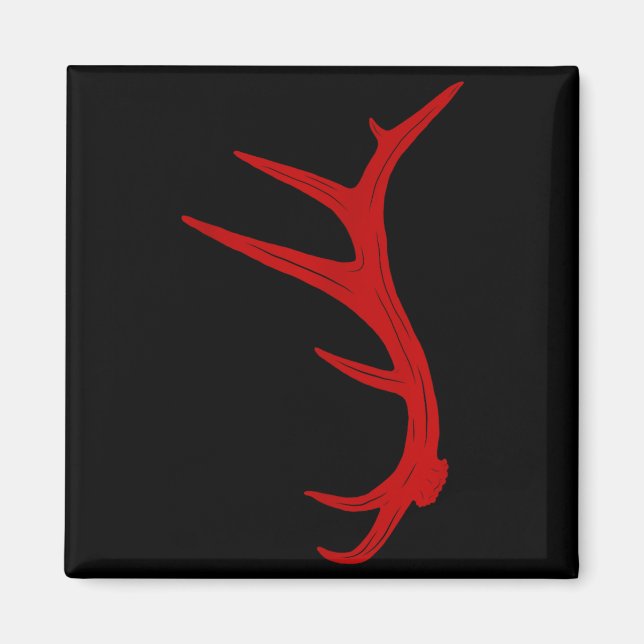 Elk Hunting Bull Antler Shed  Magnet (Front)