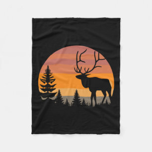 Elk Hunting - Funny Elkaholic Deer Elk Hunter - Hu Fleece Blanket