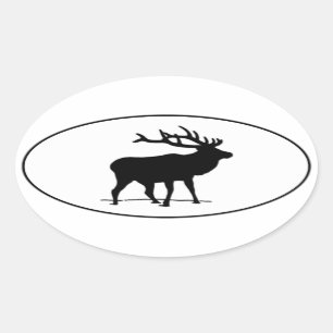 Elk Icon Oval Logo Sticker
