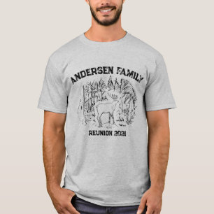 Elk in Forest Illustration Custom Family Reunion T-Shirt
